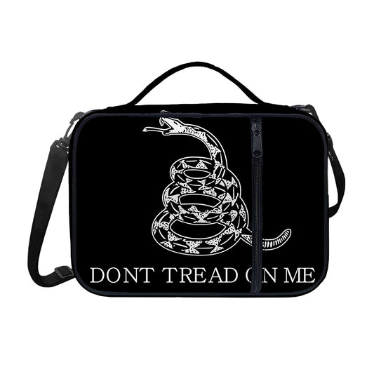 Black And White Gadsden Flag Print Shoulder Strap Bible Bag