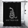 Black And White Gadsden Flag Print Shower Curtain