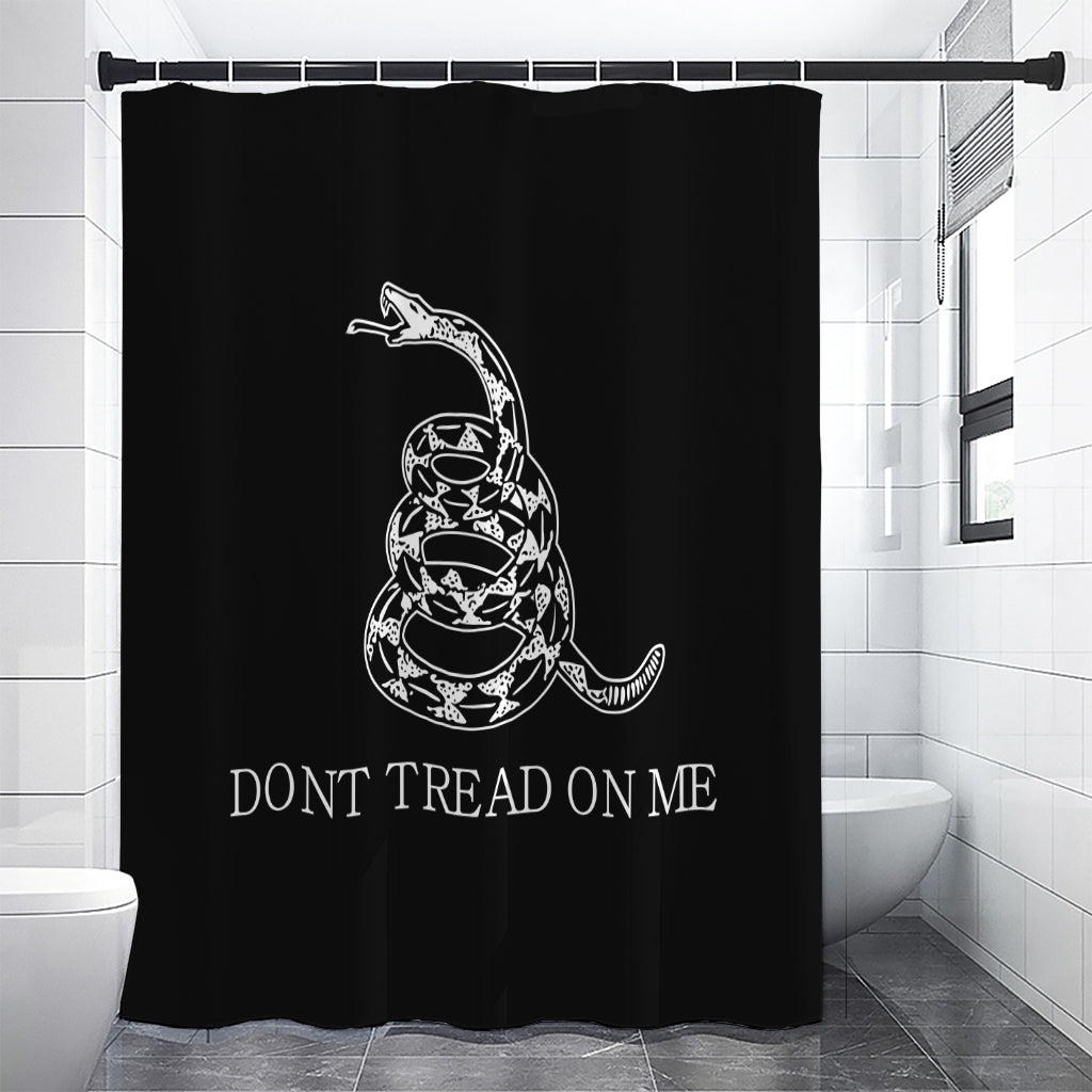 Black And White Gadsden Flag Print Shower Curtain