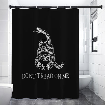 Black And White Gadsden Flag Print Shower Curtain