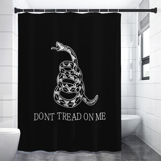 Black And White Gadsden Flag Print Shower Curtain