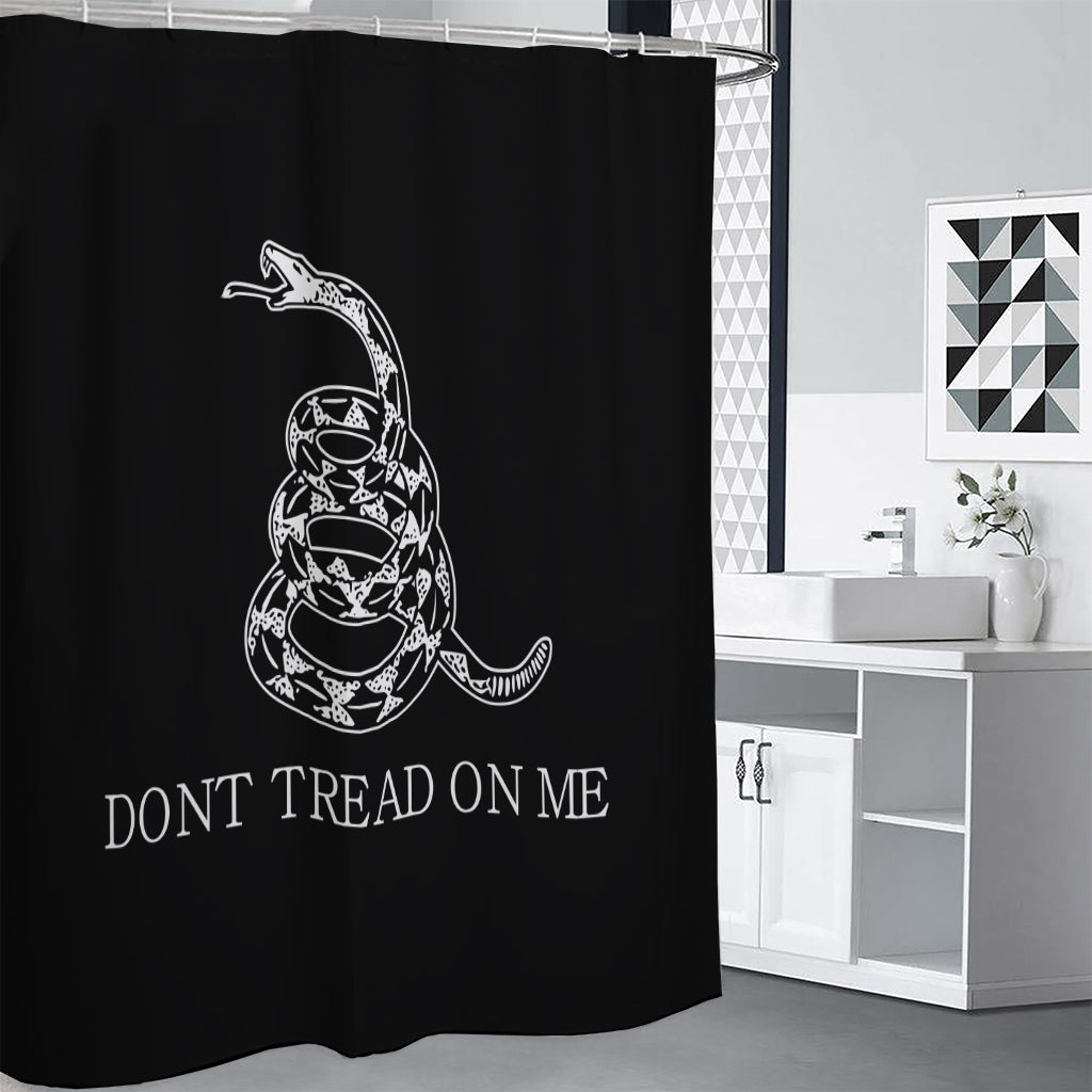Black And White Gadsden Flag Print Shower Curtain
