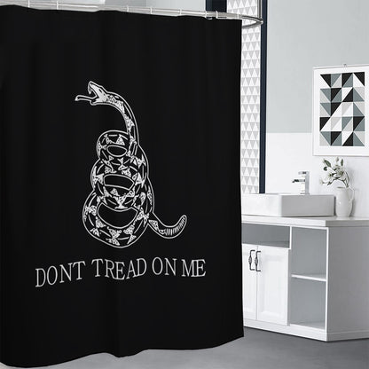 Black And White Gadsden Flag Print Shower Curtain