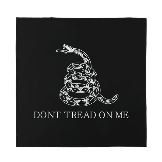 Black And White Gadsden Flag Print Silk Bandana