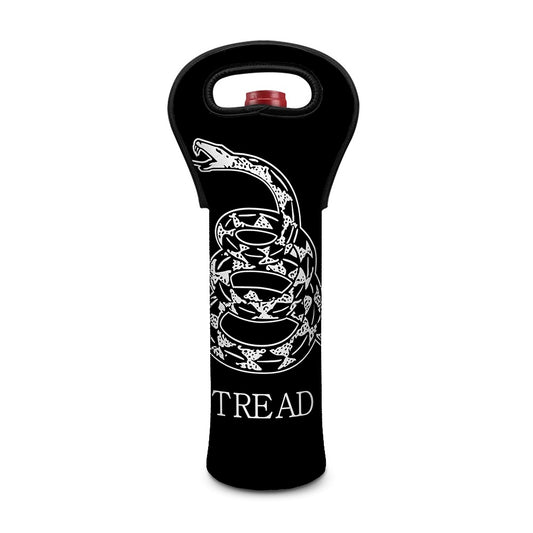 Black And White Gadsden Flag Print Single Neoprene Wine Tote