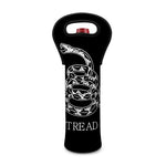 Black And White Gadsden Flag Print Single Neoprene Wine Tote