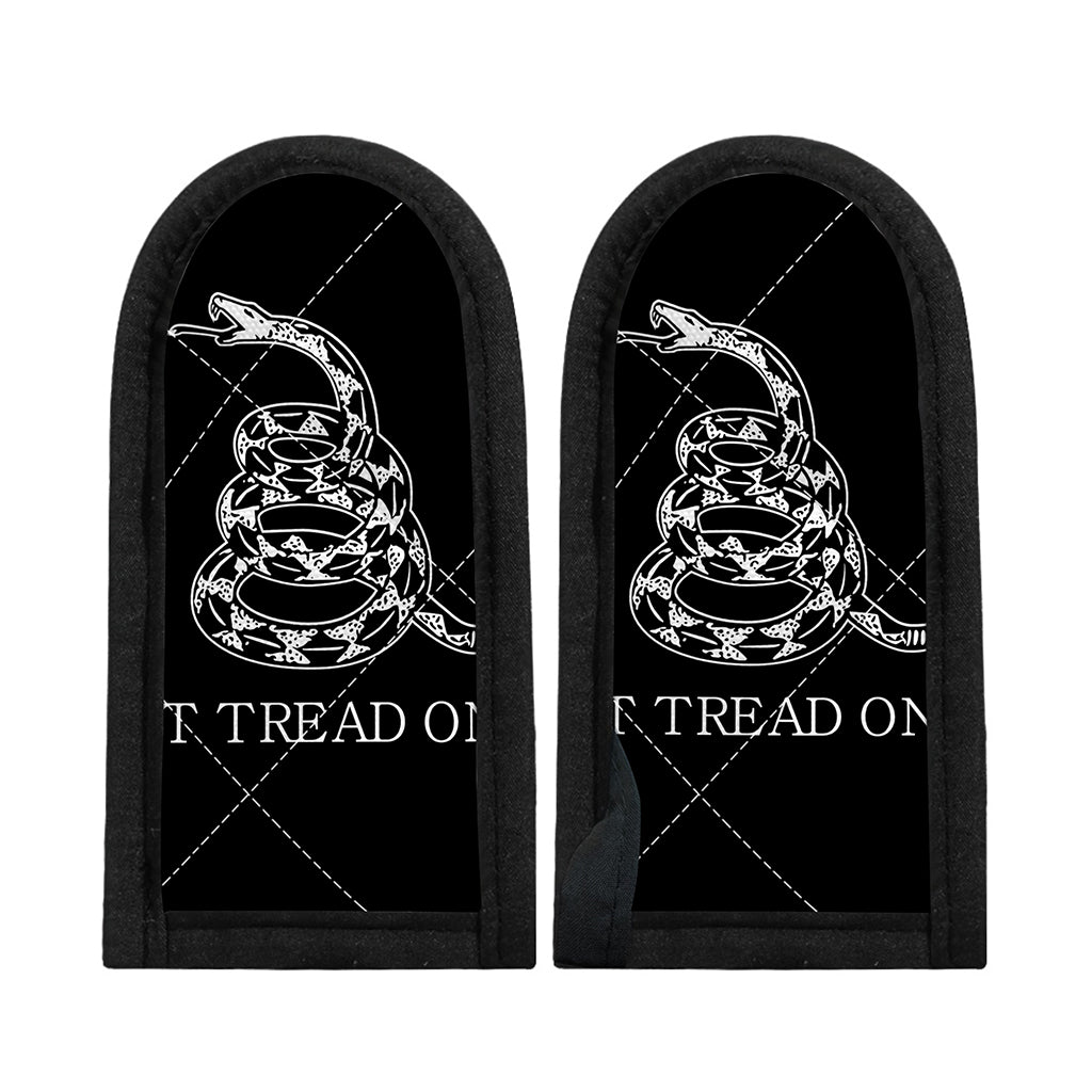 Black And White Gadsden Flag Print Skillet Handle Cover