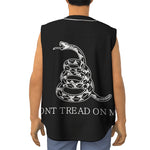 Black And White Gadsden Flag Print Sleeveless Baseball Jersey