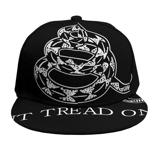 Black And White Gadsden Flag Print Snapback Cap