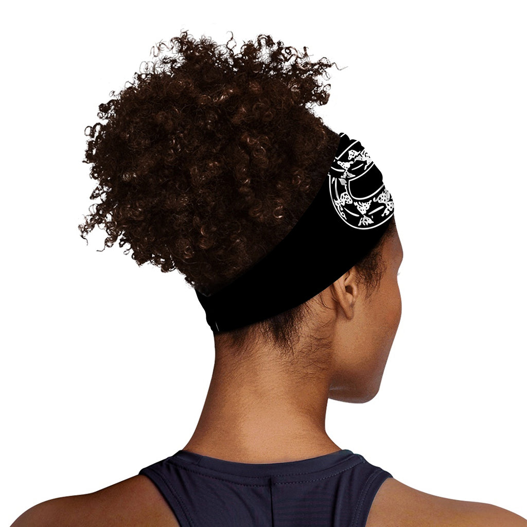 Black And White Gadsden Flag Print Sports Headband