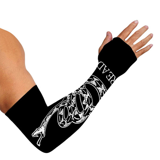 Black And White Gadsden Flag Print Sun Protection Arm Sleeves