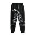 Black And White Gadsden Flag Print Sweatpants