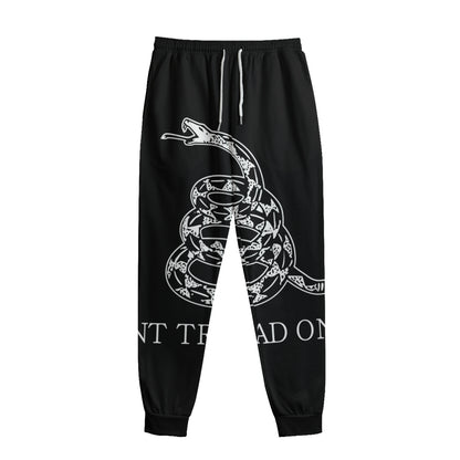 Black And White Gadsden Flag Print Sweatpants