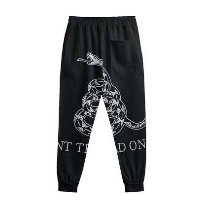 Black And White Gadsden Flag Print Sweatpants
