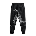 Black And White Gadsden Flag Print Sweatpants