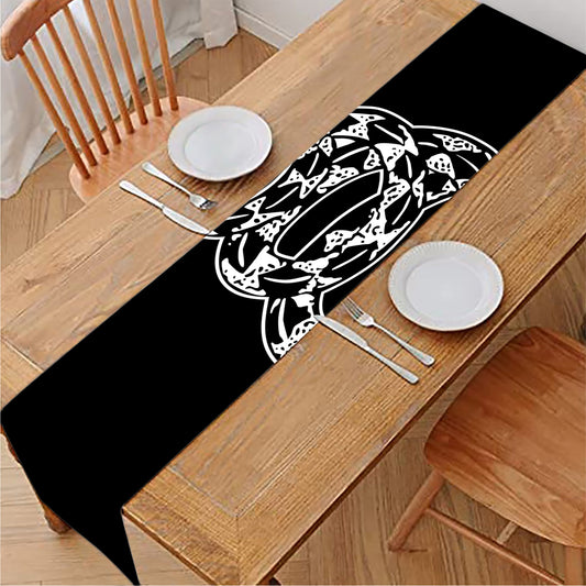 Black And White Gadsden Flag Print Table Runner