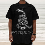 Black And White Gadsden Flag Print Textured Short Sleeve Shirt