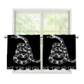 Black And White Gadsden Flag Print Tier Curtains