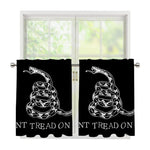 Black And White Gadsden Flag Print Tier Curtains