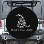 Black And White Gadsden Flag Print Tire Cover