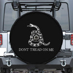 Black And White Gadsden Flag Print Tire Cover With Camera Hole