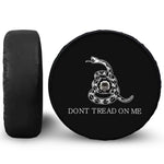 Black And White Gadsden Flag Print Tire Cover With Camera Hole