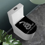 Black And White Gadsden Flag Print Toilet Lid Cover