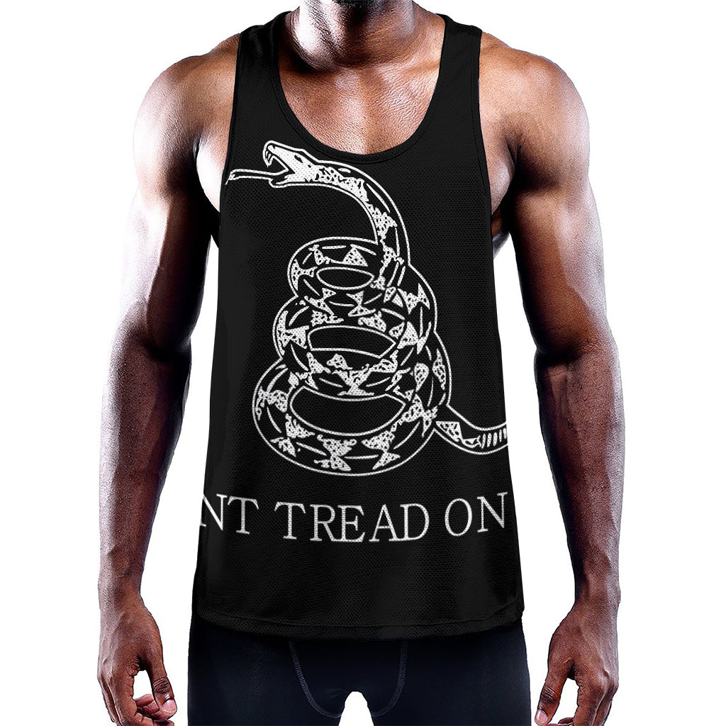 Black And White Gadsden Flag Print Training Tank Top