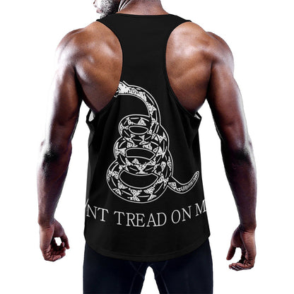 Black And White Gadsden Flag Print Training Tank Top