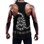 Black And White Gadsden Flag Print Training Tank Top
