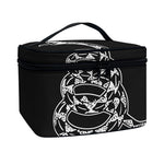 Black And White Gadsden Flag Print Travel Makeup Bag