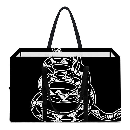 Black And White Gadsden Flag Print Utility Tote Bag
