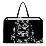 Black And White Gadsden Flag Print Utility Tote Bag