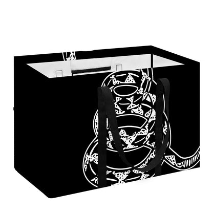 Black And White Gadsden Flag Print Utility Tote Bag