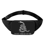 Black And White Gadsden Flag Print Waist Bag