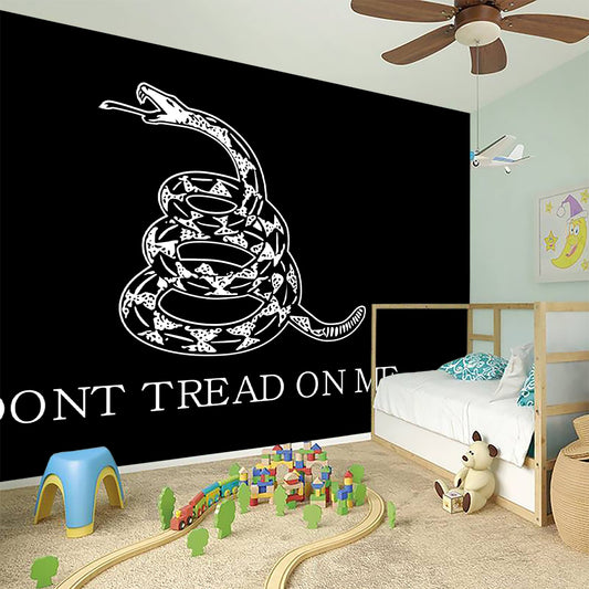 Black And White Gadsden Flag Print Wall Sticker