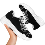 Black And White Gadsden Flag Print White Chunky Shoes