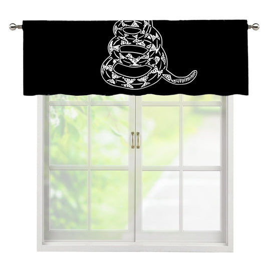 Black And White Gadsden Flag Print Window Valance