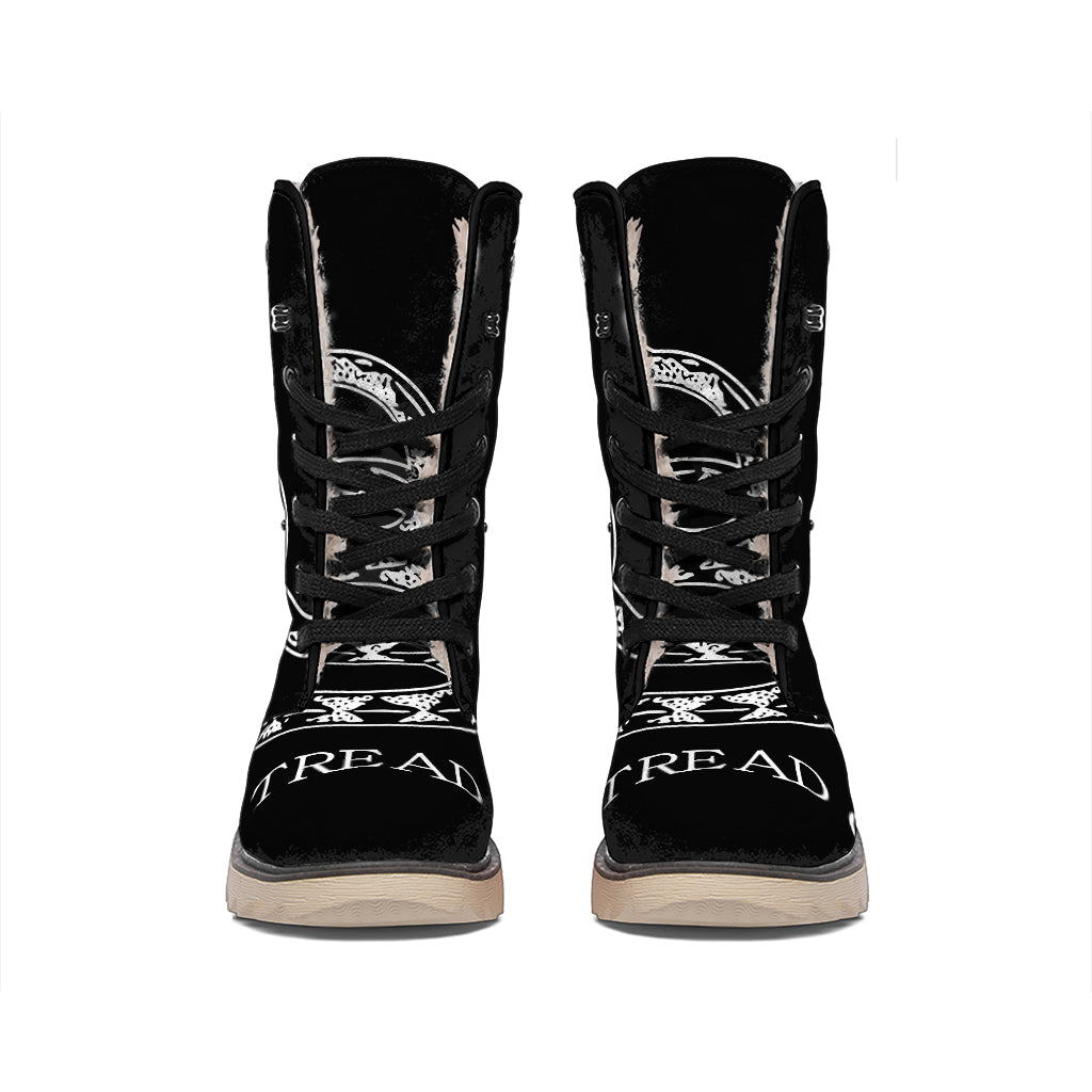 Black And White Gadsden Flag Print Winter Boots