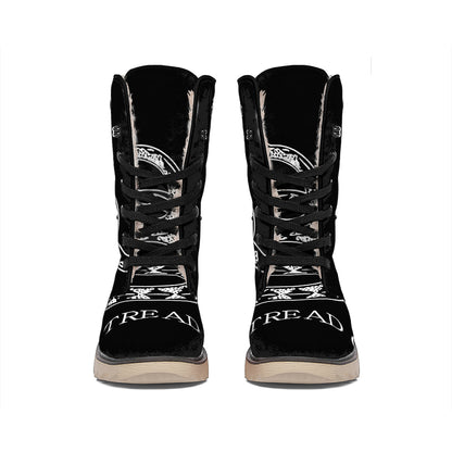 Black And White Gadsden Flag Print Winter Boots