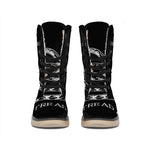 Black And White Gadsden Flag Print Winter Boots