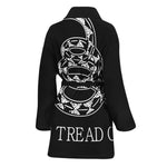 Black And White Gadsden Flag Print Women's Bathrobe
