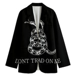 Black And White Gadsden Flag Print Women's Blazer
