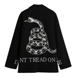 Black And White Gadsden Flag Print Women's Blazer