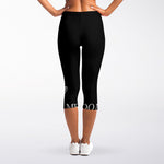 Black And White Gadsden Flag Print Women's Capri Leggings