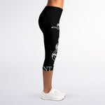 Black And White Gadsden Flag Print Women's Capri Leggings