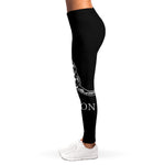 Black And White Gadsden Flag Print Women's Leggings