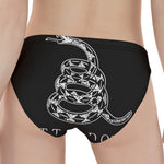 Black And White Gadsden Flag Print Women's Panties