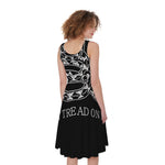 Black And White Gadsden Flag Print Women's Sleeveless Dress