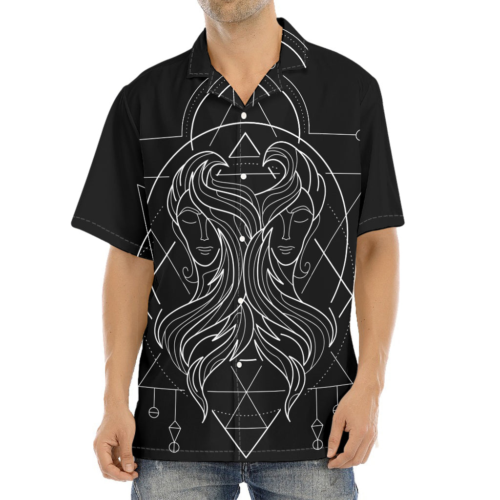 Black And White Gemini Sign Print Aloha Shirt